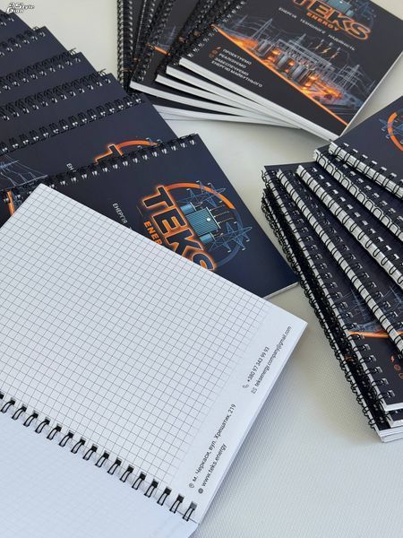 Блокнот брендований на пружині, 100 аркушів, А6, 5 шт Блокнот брендований на пружині, 100 аркушів фото