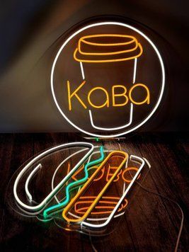 Неоновая вывеска КАВА Неонова вивіска КАВА фото